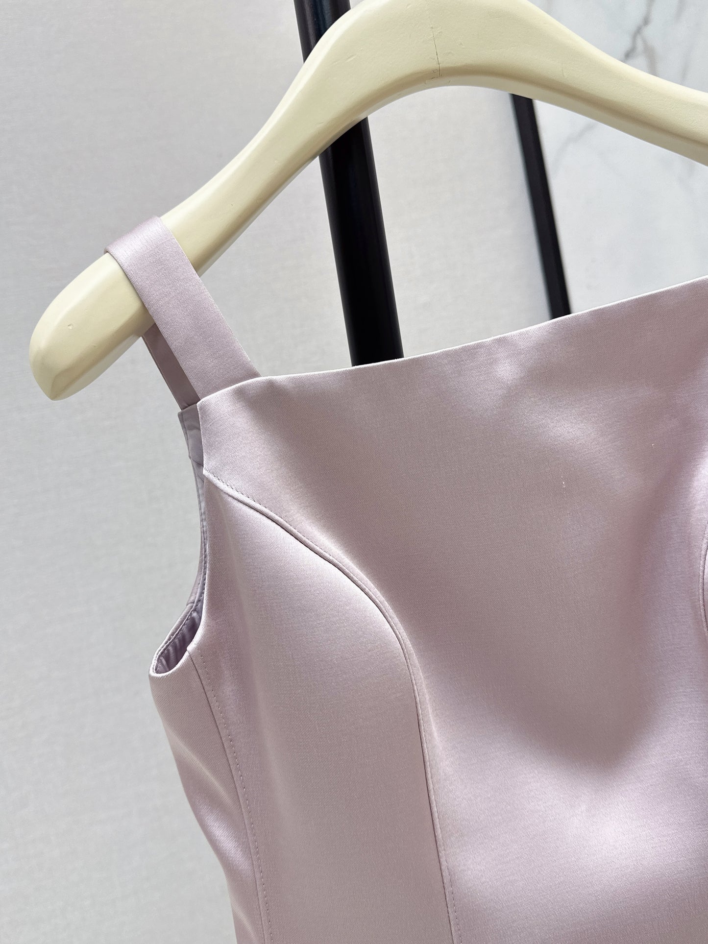 26ss Satin Spaghetti Strap A-Line Dress