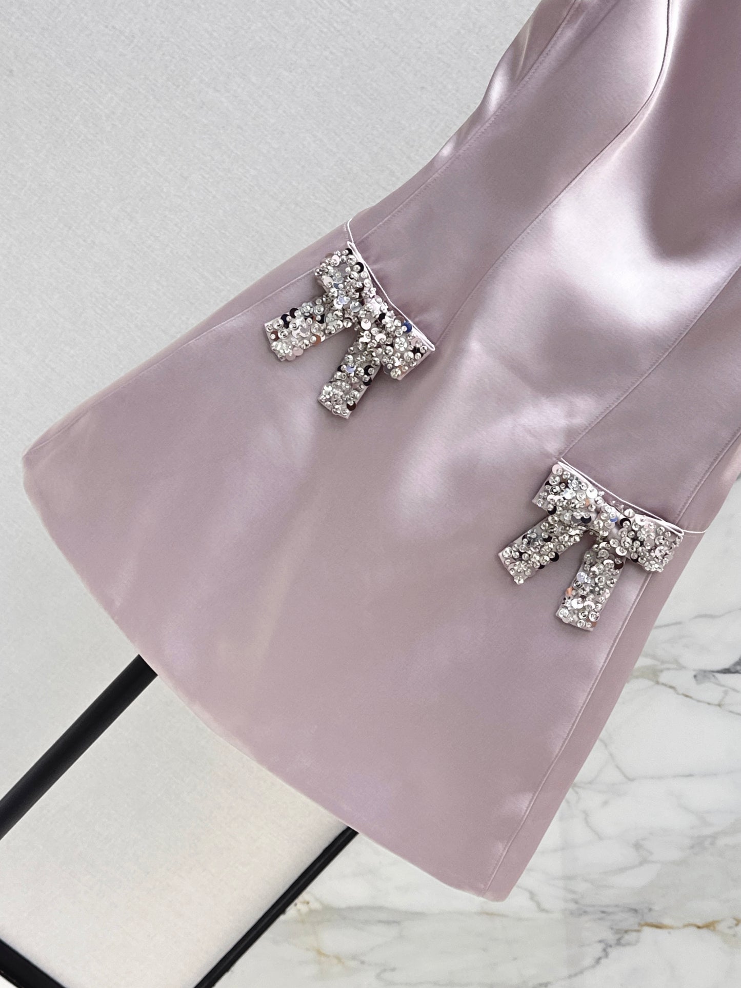 26ss Satin Spaghetti Strap A-Line Dress
