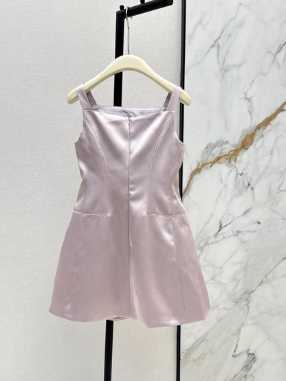 26ss Satin Spaghetti Strap A-Line Dress