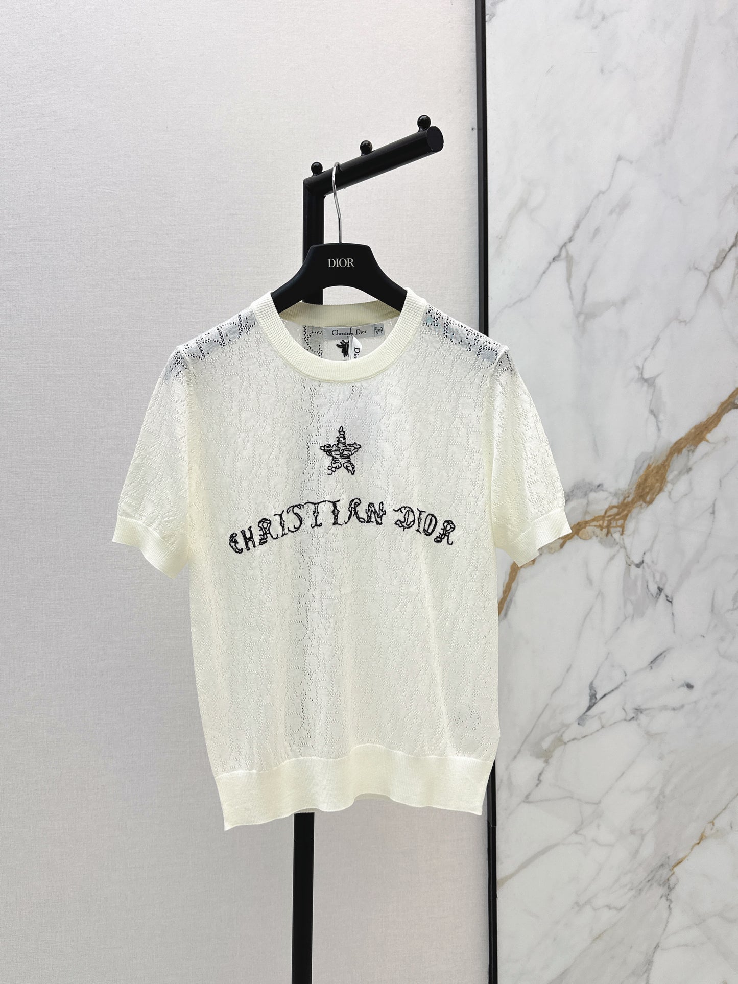 26ss Short-sleeved jacquard knit T-shirt