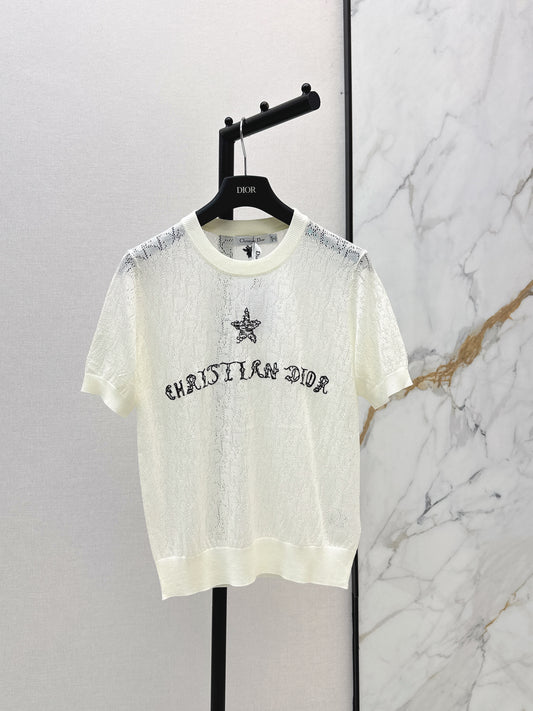26ss Short-sleeved jacquard knit T-shirt