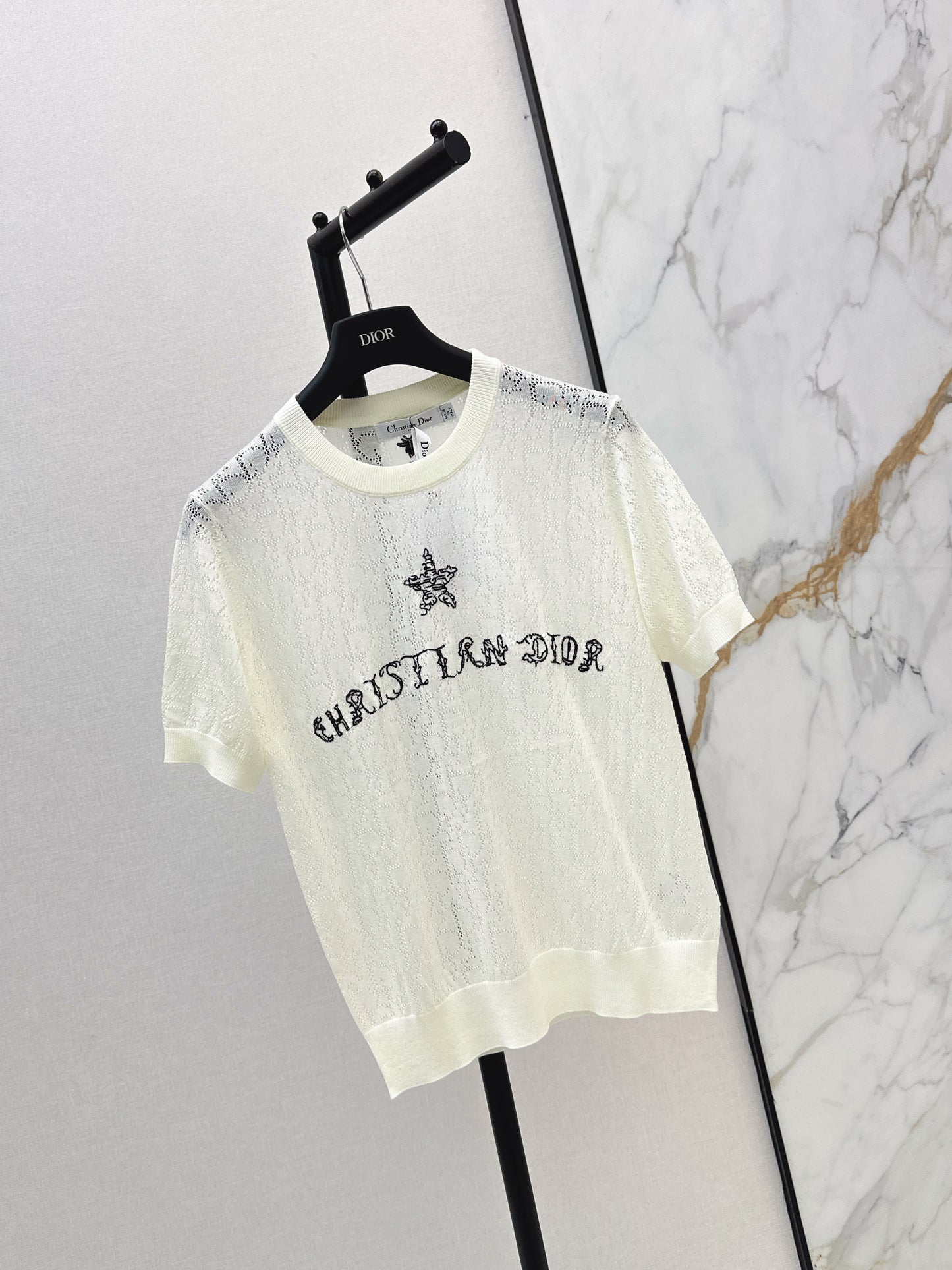 26ss Short-sleeved jacquard knit T-shirt