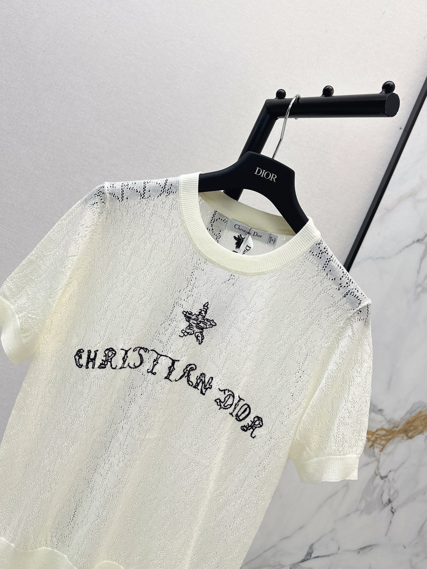 26ss Short-sleeved jacquard knit T-shirt