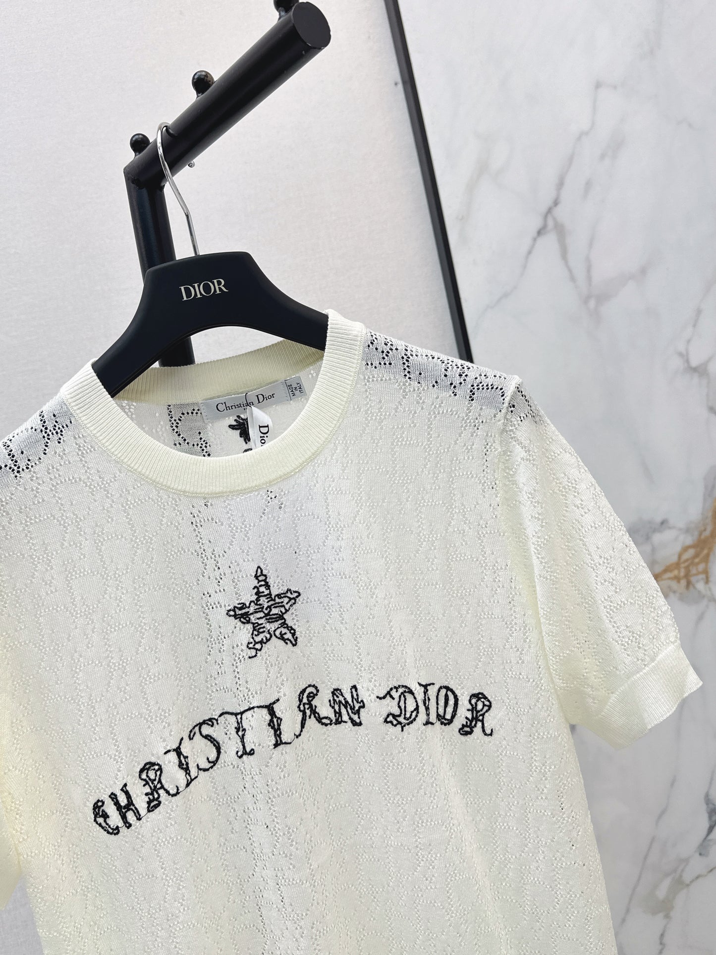 26ss Short-sleeved jacquard knit T-shirt