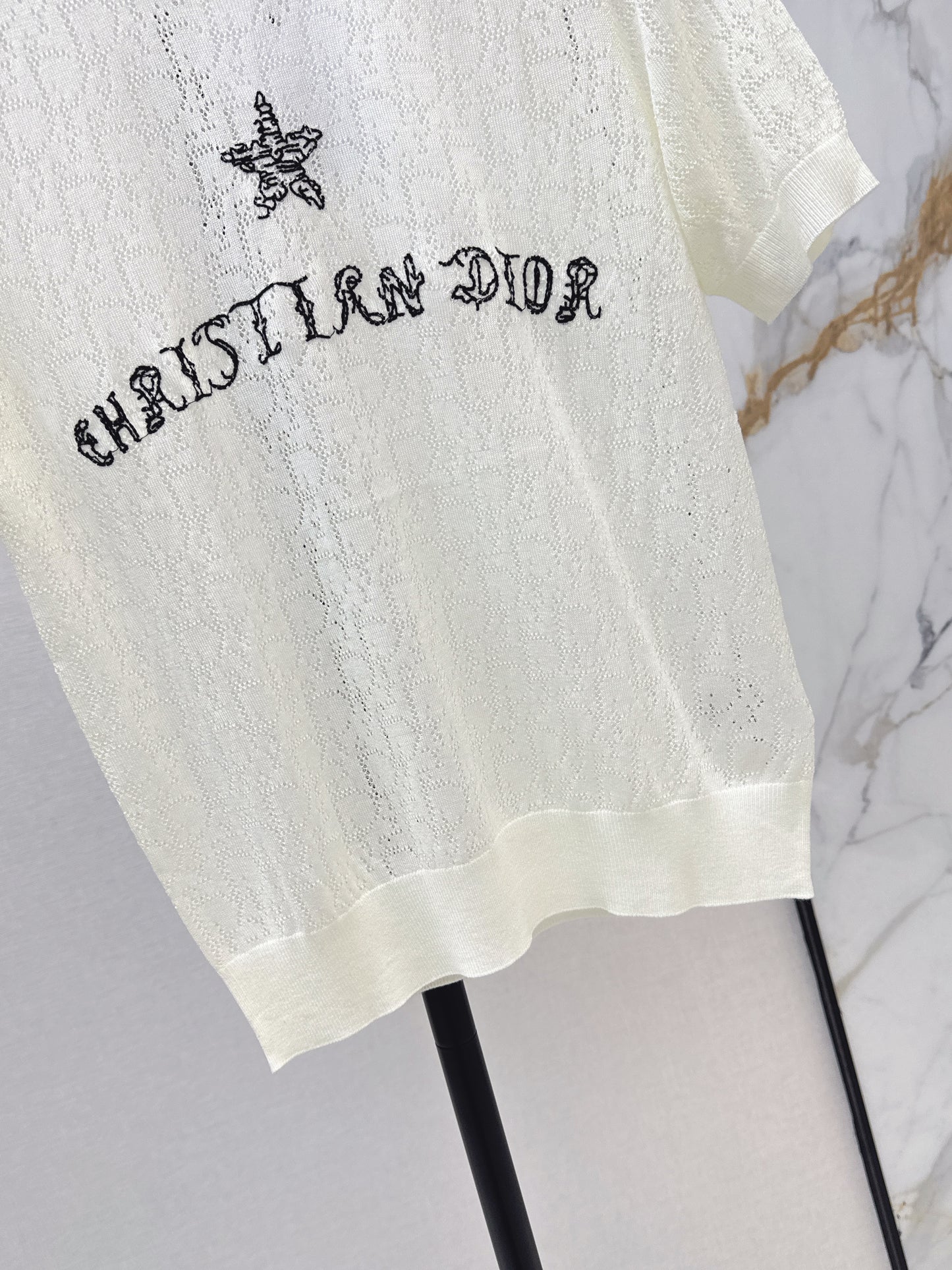 26ss Short-sleeved jacquard knit T-shirt