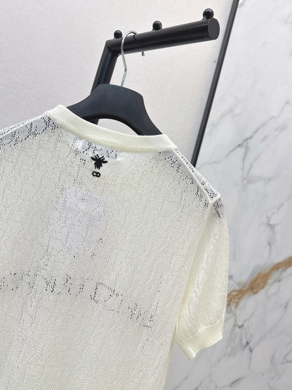 26ss Short-sleeved jacquard knit T-shirt