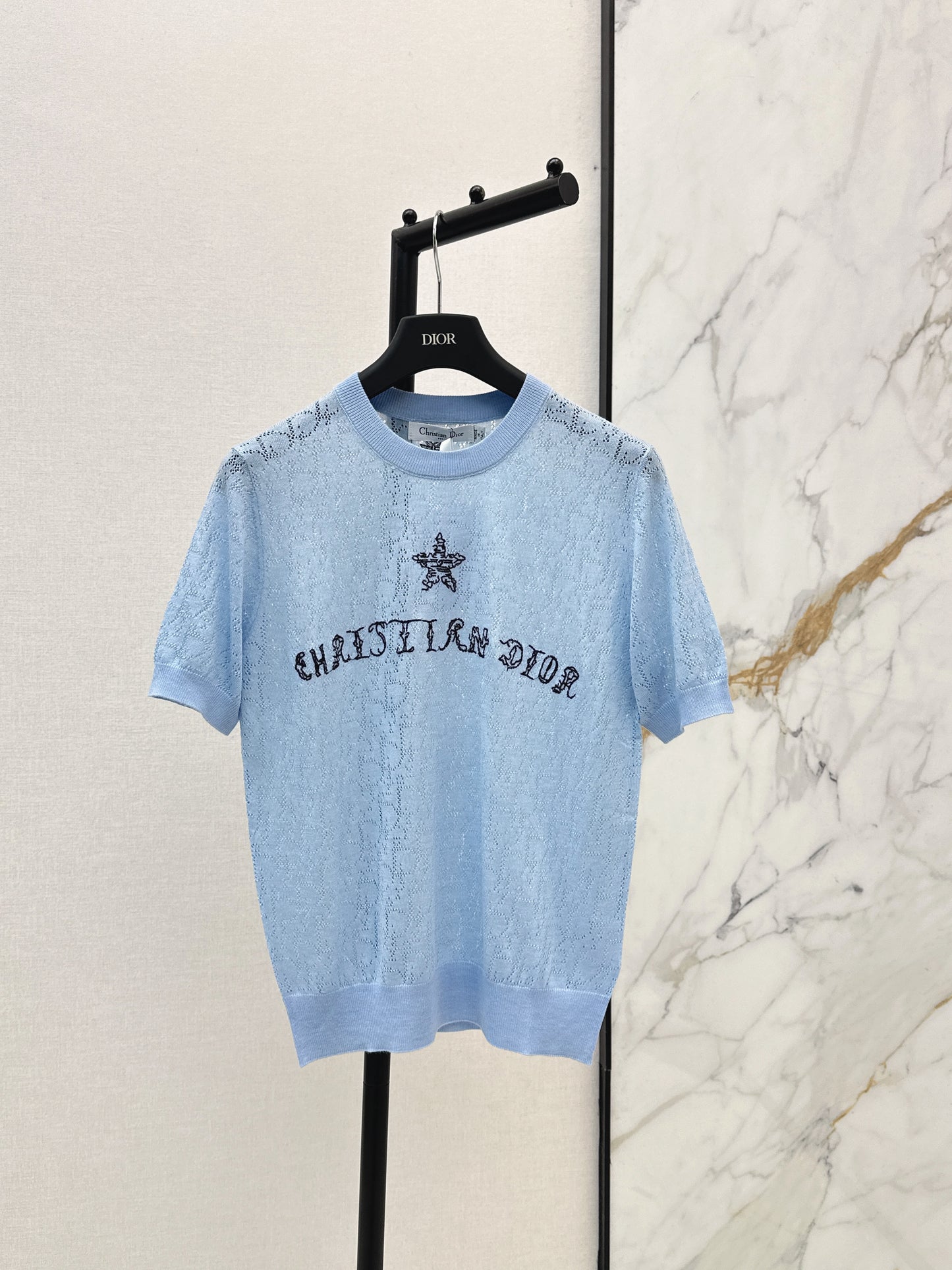 26ss Short-sleeved jacquard knit T-shirt