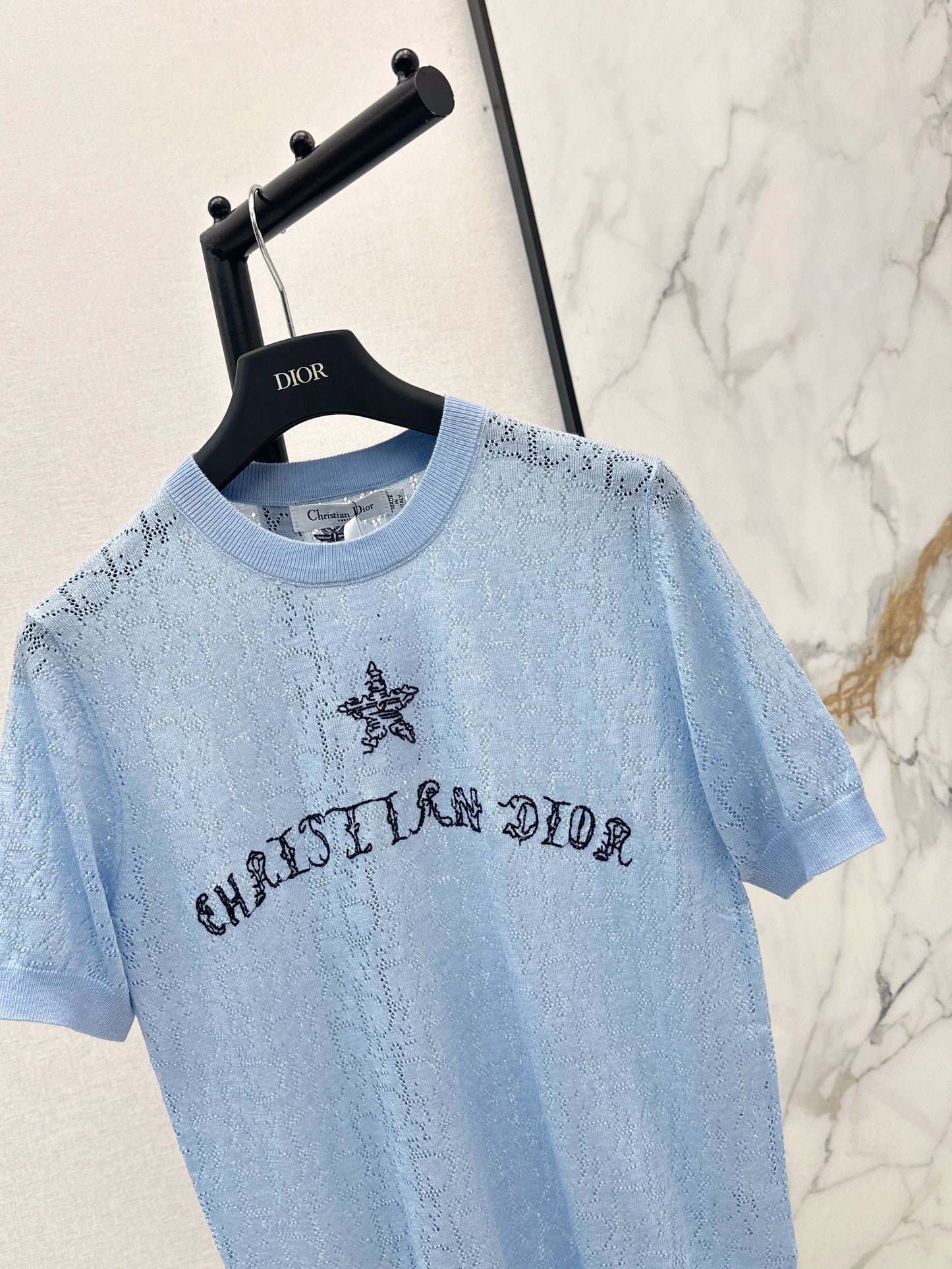 26ss Short-sleeved jacquard knit T-shirt