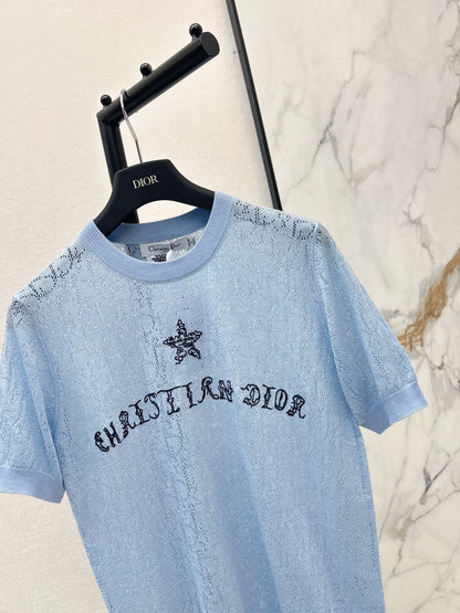 26ss Short-sleeved jacquard knit T-shirt