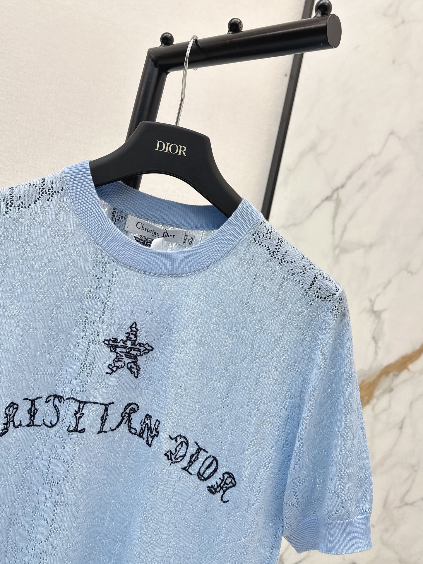 26ss Short-sleeved jacquard knit T-shirt