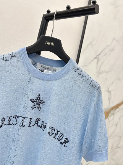26ss Short-sleeved jacquard knit T-shirt