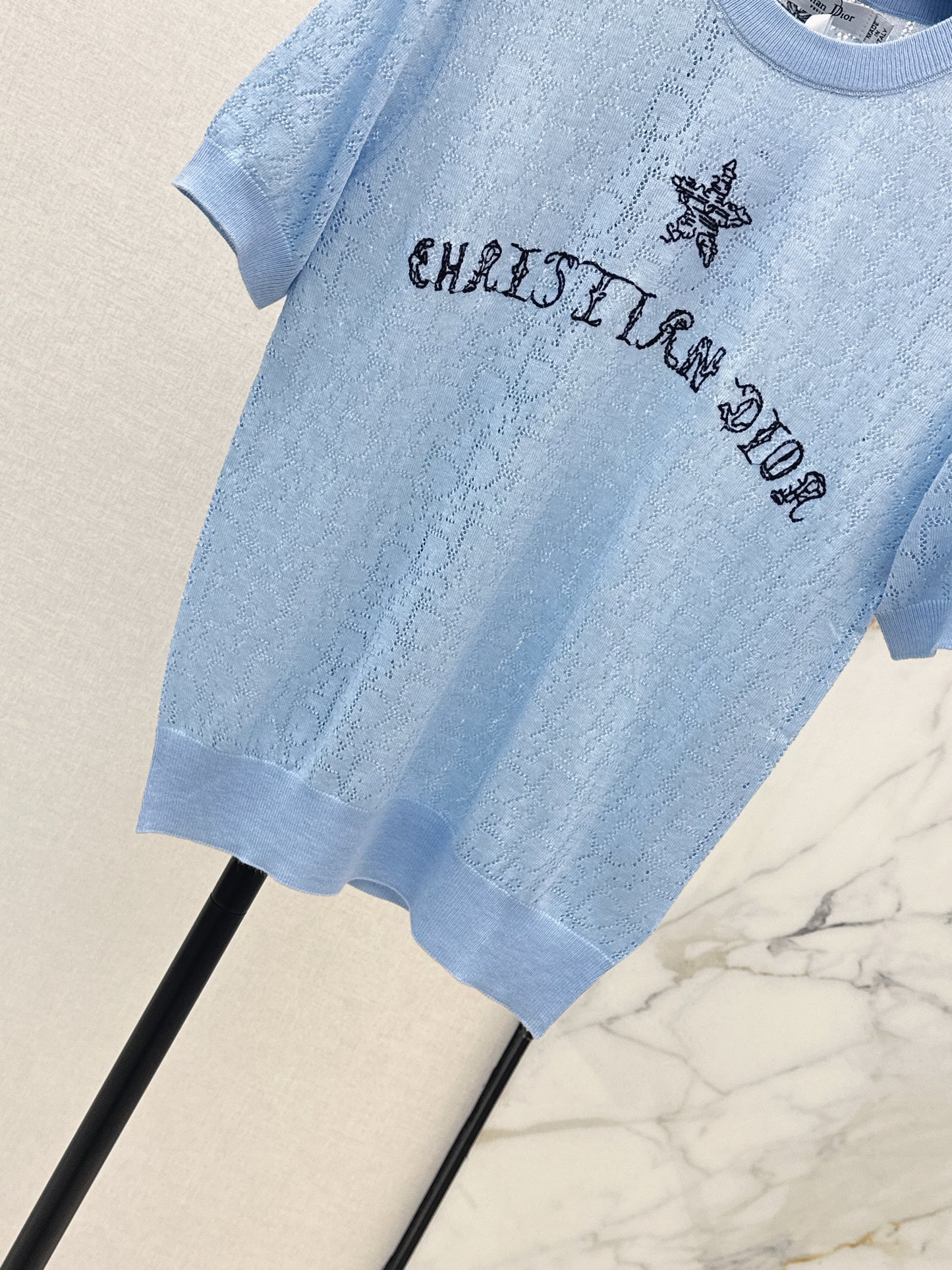 26ss Short-sleeved jacquard knit T-shirt