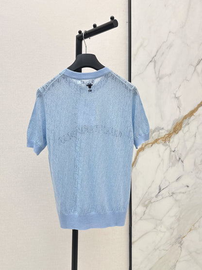 26ss Short-sleeved jacquard knit T-shirt
