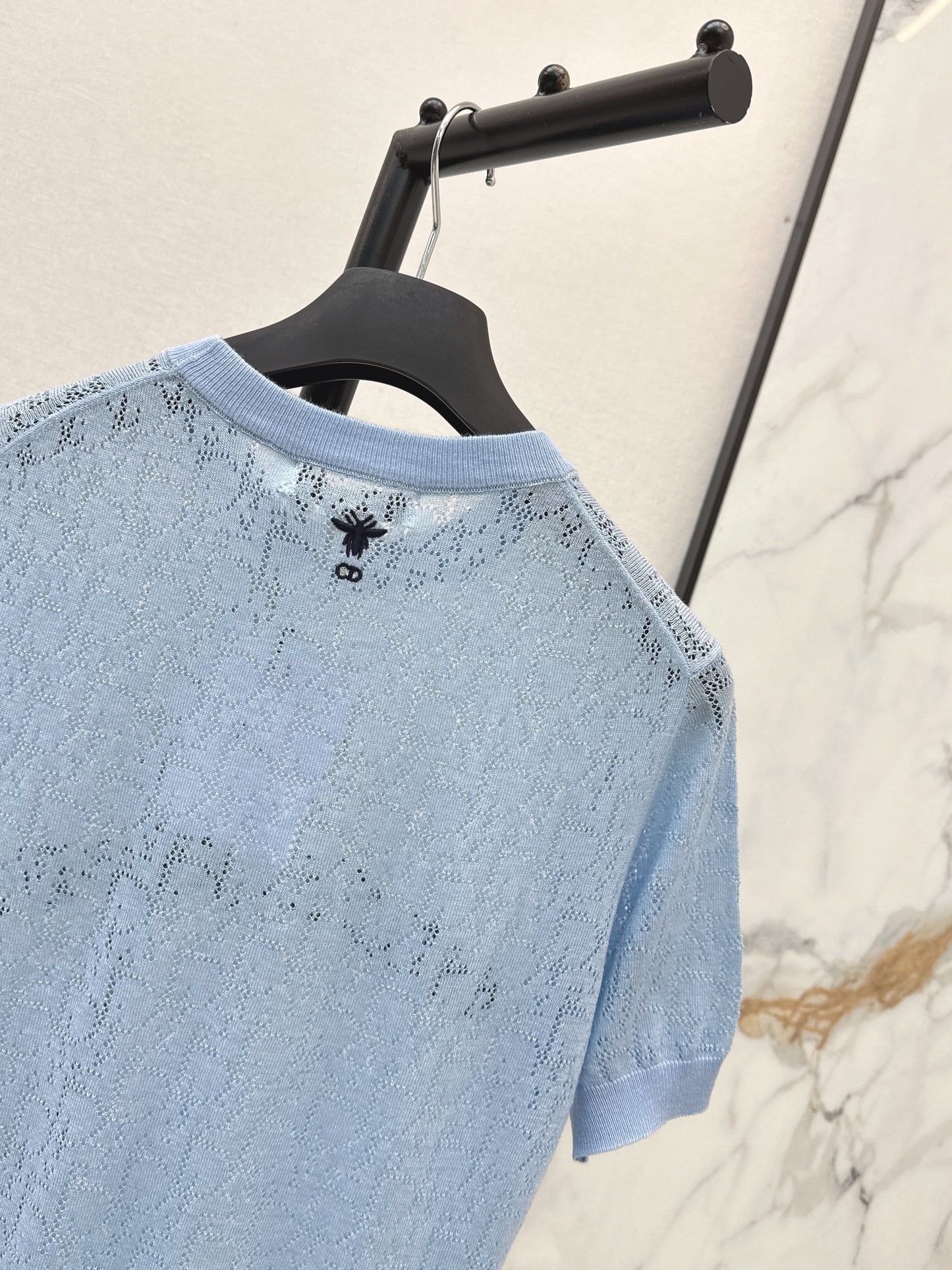 26ss Short-sleeved jacquard knit T-shirt