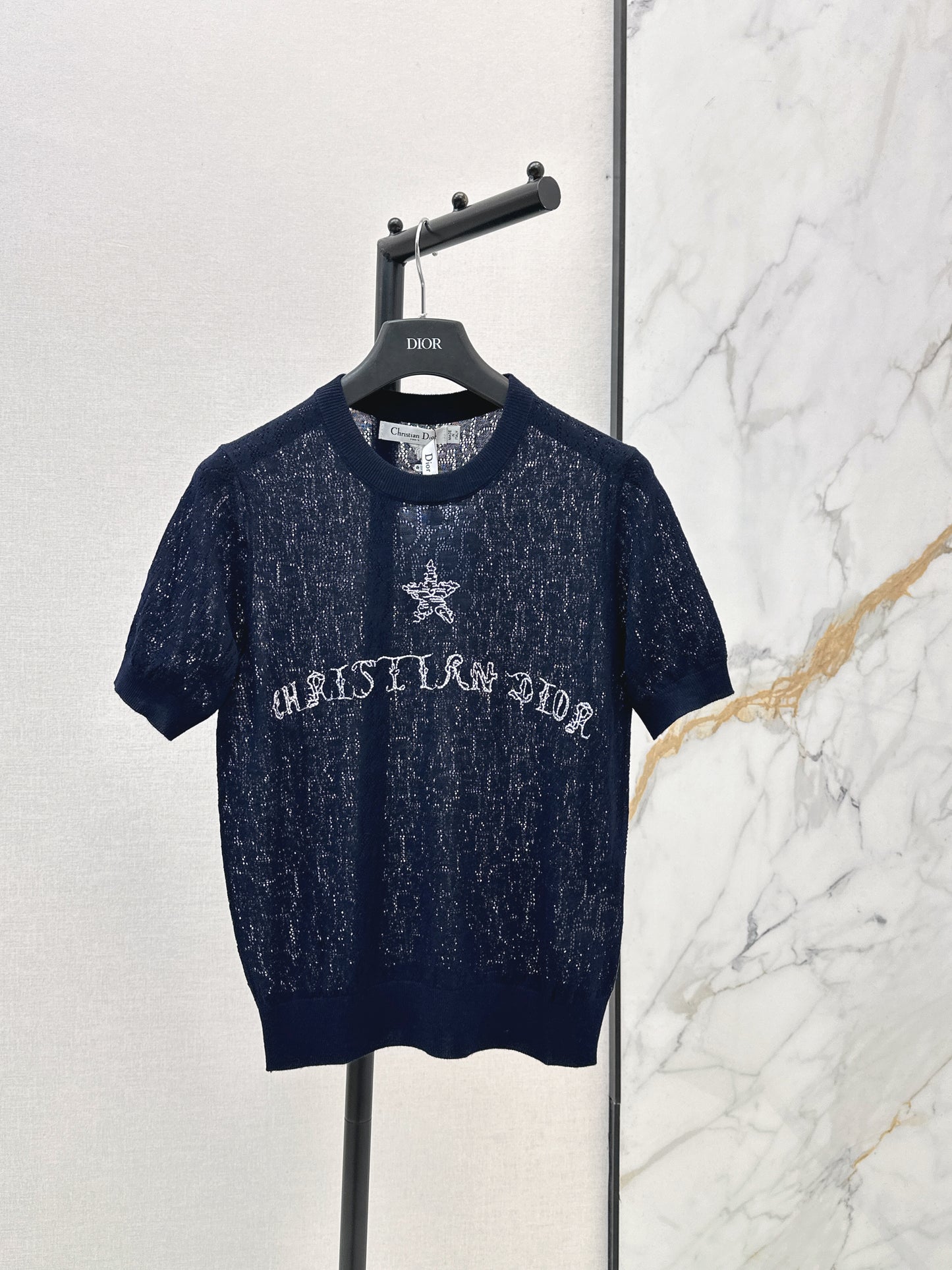 26ss Short-sleeved jacquard knit T-shirt