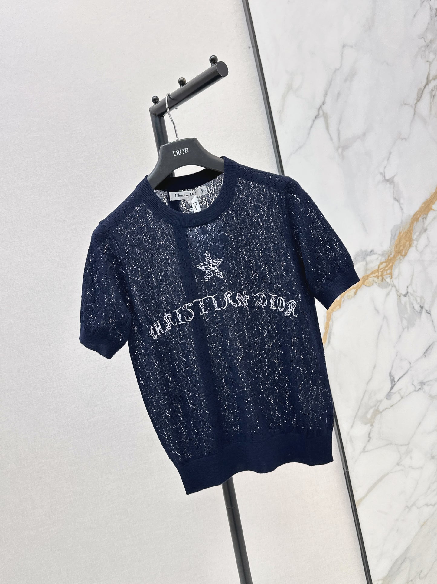 26ss Short-sleeved jacquard knit T-shirt