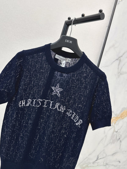 26ss Short-sleeved jacquard knit T-shirt