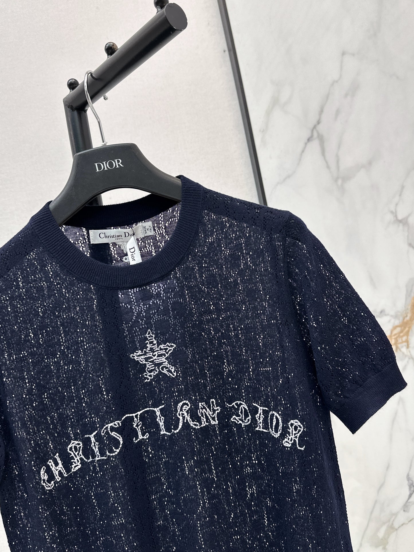 26ss Short-sleeved jacquard knit T-shirt