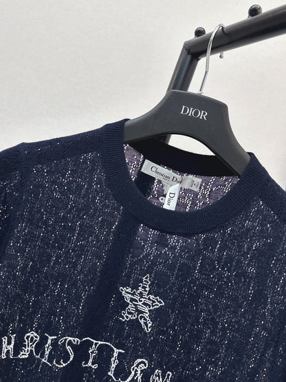 26ss Short-sleeved jacquard knit T-shirt