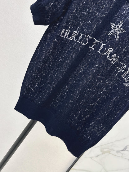 26ss Short-sleeved jacquard knit T-shirt