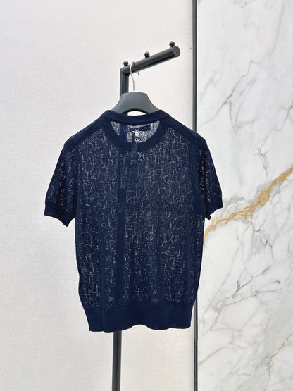 26ss Short-sleeved jacquard knit T-shirt