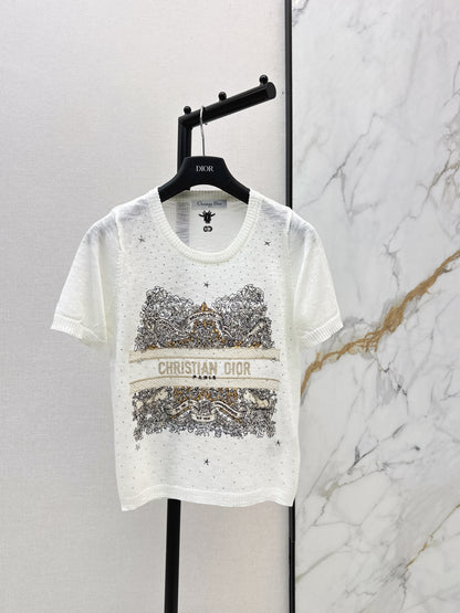 26ss Embroidered Knit T-shirt