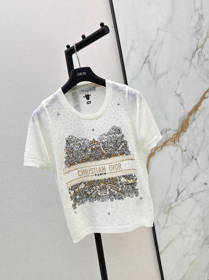 26ss Embroidered Knit T-shirt