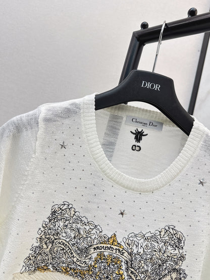 26ss Embroidered Knit T-shirt