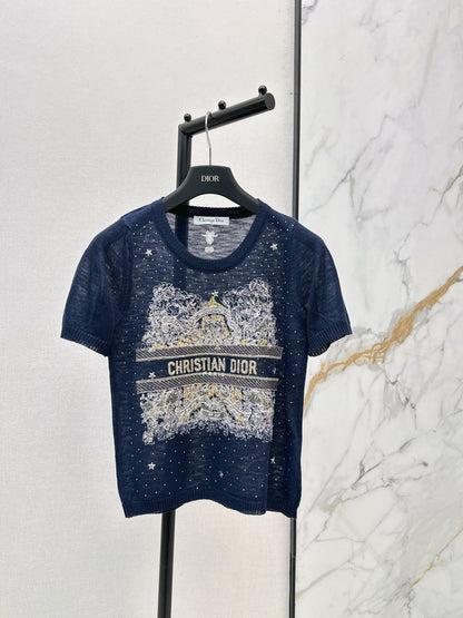 26ss Embroidered Knit T-shirt