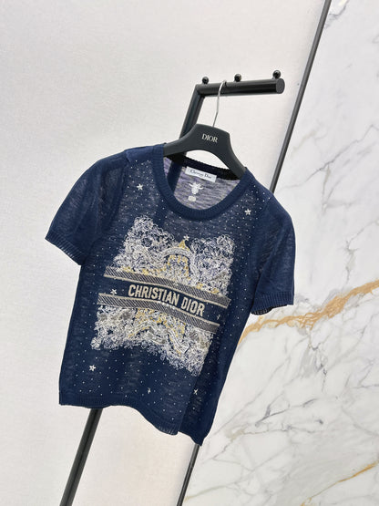 26ss Embroidered Knit T-shirt