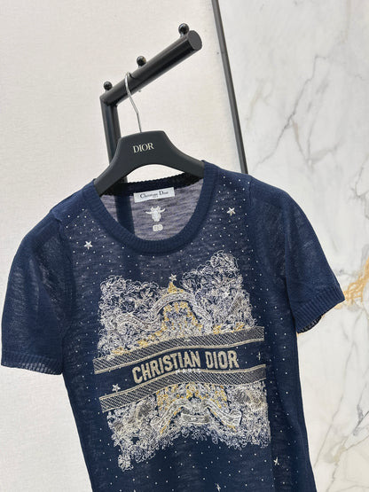26ss Embroidered Knit T-shirt