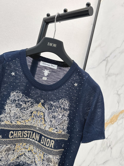 26ss Embroidered Knit T-shirt