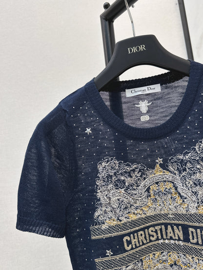 26ss Embroidered Knit T-shirt
