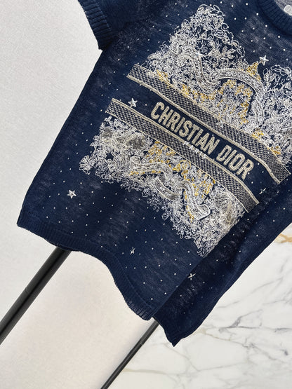 26ss Embroidered Knit T-shirt