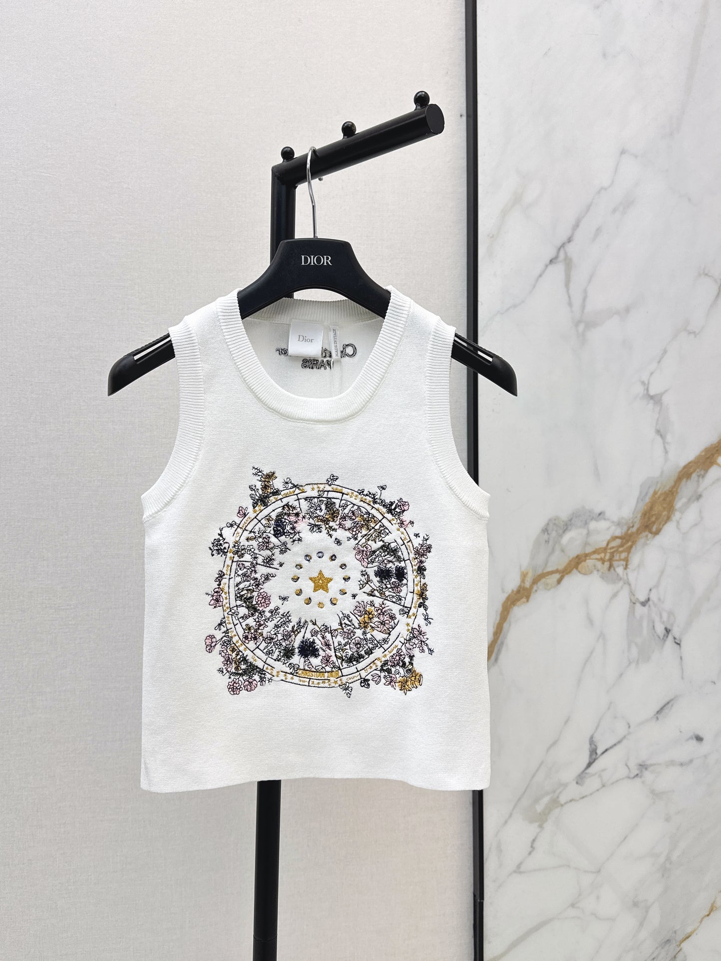 26ss Letter-print jacquard knit vest