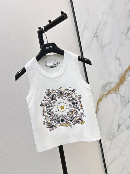 26ss Letter-print jacquard knit vest