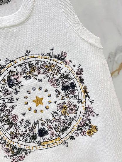 26ss Letter-print jacquard knit vest