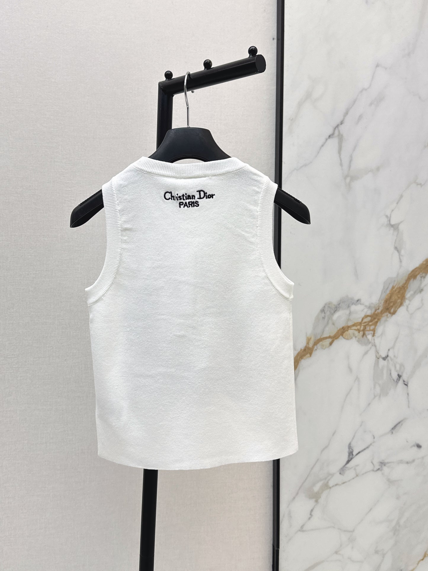 26ss Letter-print jacquard knit vest