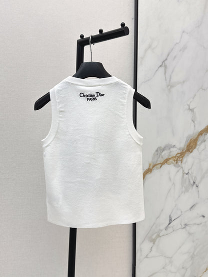 26ss Letter-print jacquard knit vest