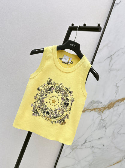26ss Letter-print jacquard knit vest