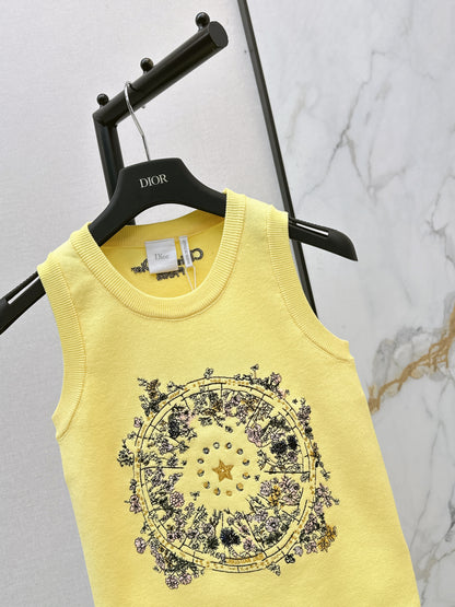 26ss Letter-print jacquard knit vest