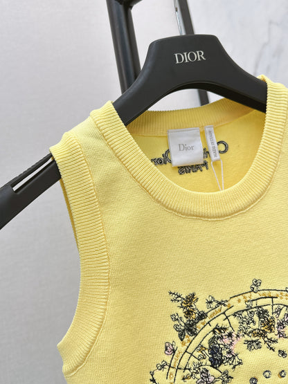26ss Letter-print jacquard knit vest
