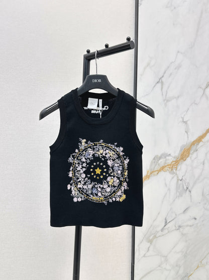 26ss Letter-print jacquard knit vest