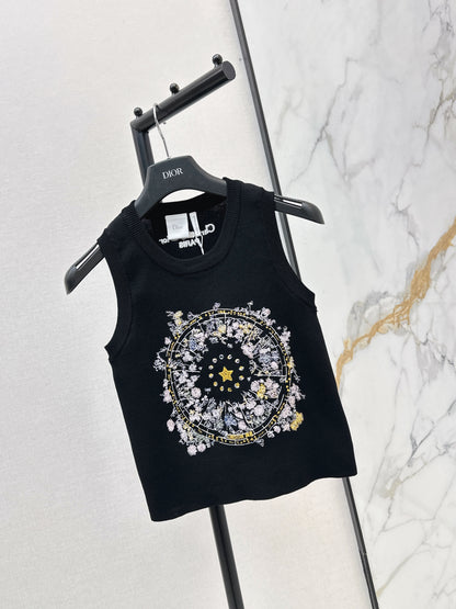 26ss Letter-print jacquard knit vest