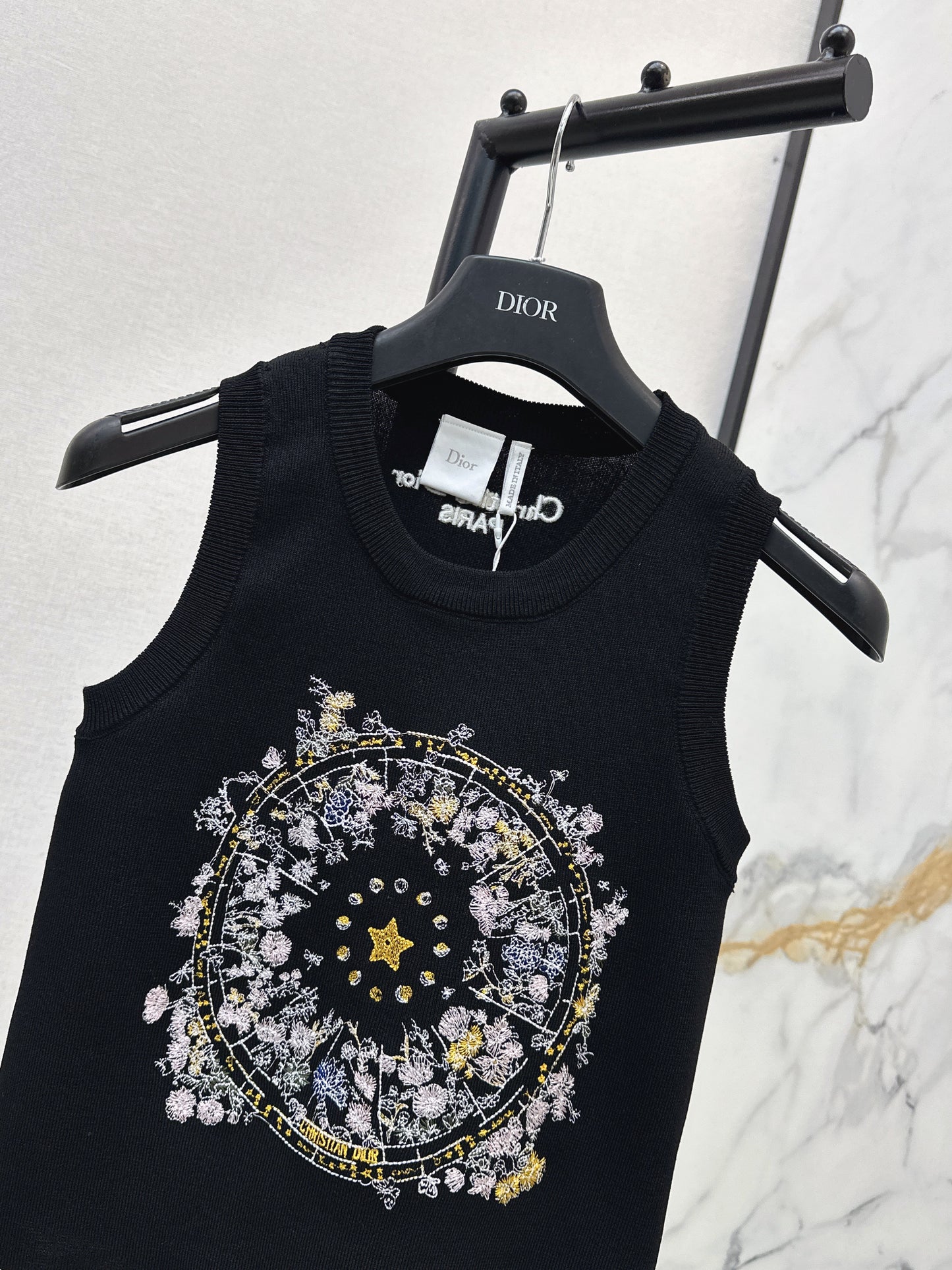 26ss Letter-print jacquard knit vest