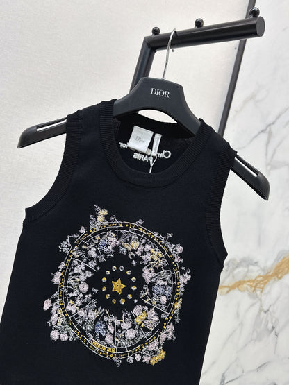 26ss Letter-print jacquard knit vest