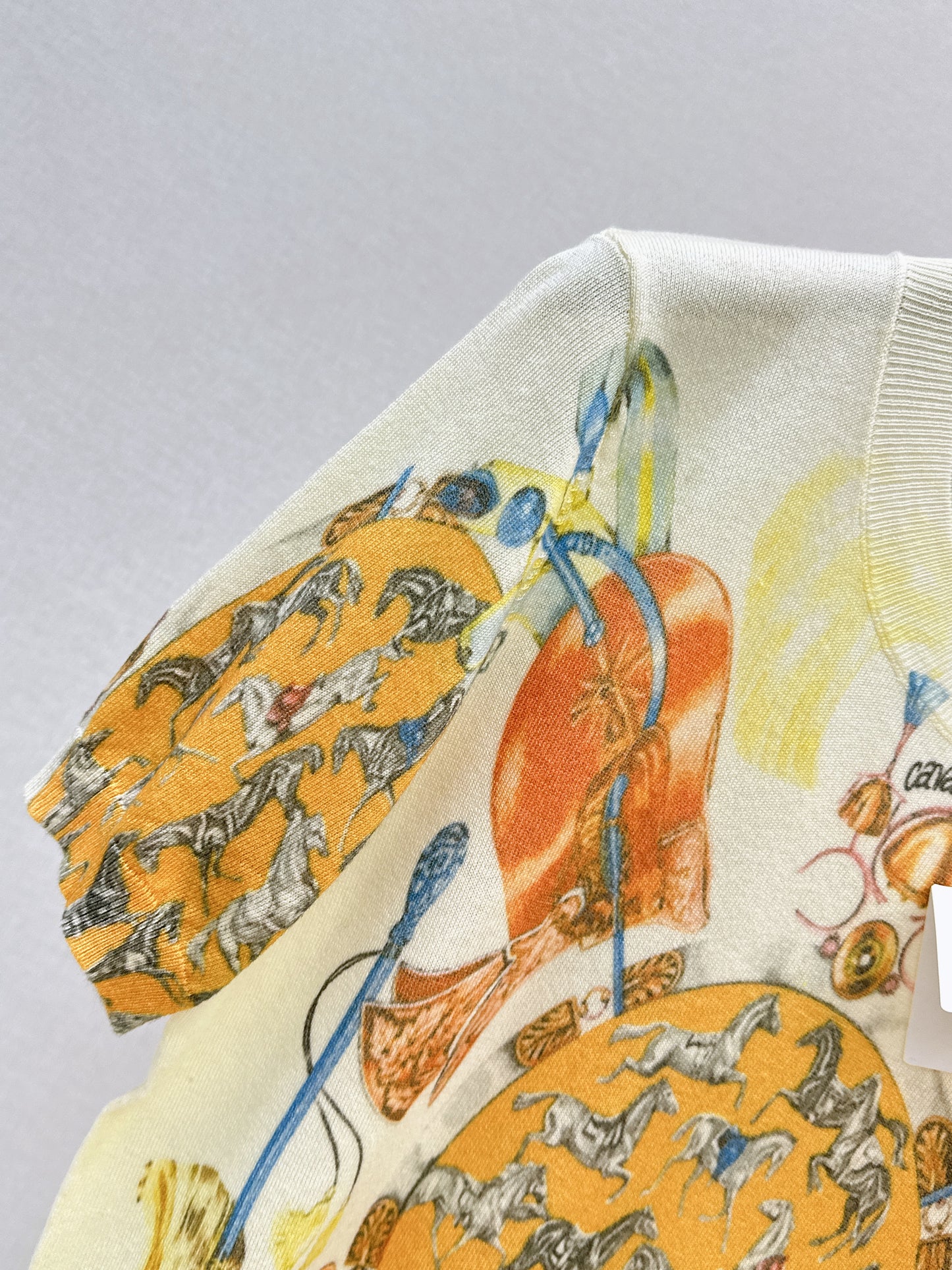 26ss Oil painting pattern knit T-shirt