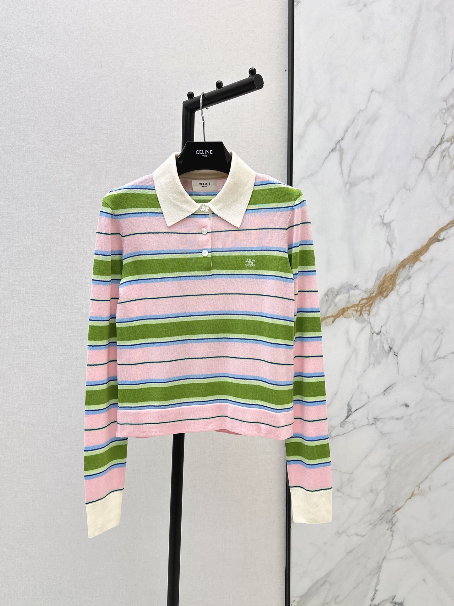 26ss Striped Polo Knit Sweater