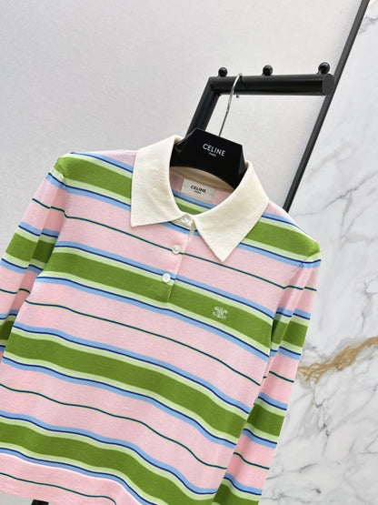 26ss Striped Polo Knit Sweater