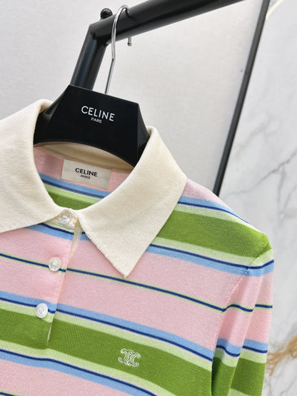 26ss Striped Polo Knit Sweater